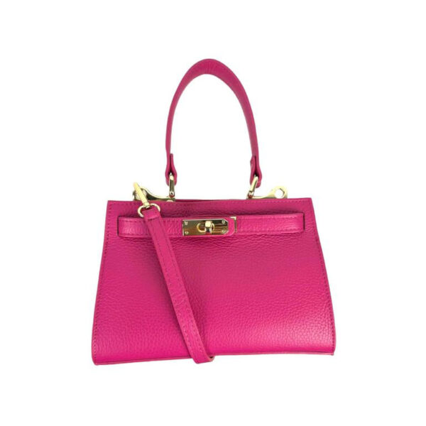 Bolso de Mano Compacto en Piel Italiana para Mujer con Tira Bandolera