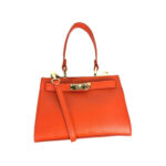 Bolso de Mano Compacto en Piel Italiana para Mujer con Tira Bandolera