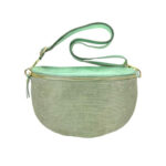 Riñonera de Serraje y Piel Italiana con Efecto Metalizado para Mujer