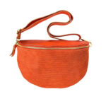 Riñonera de Serraje y Piel Italiana con Efecto Metalizado para Mujer