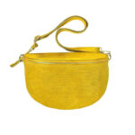 Riñonera de Serraje y Piel Italiana con Efecto Metalizado para Mujer