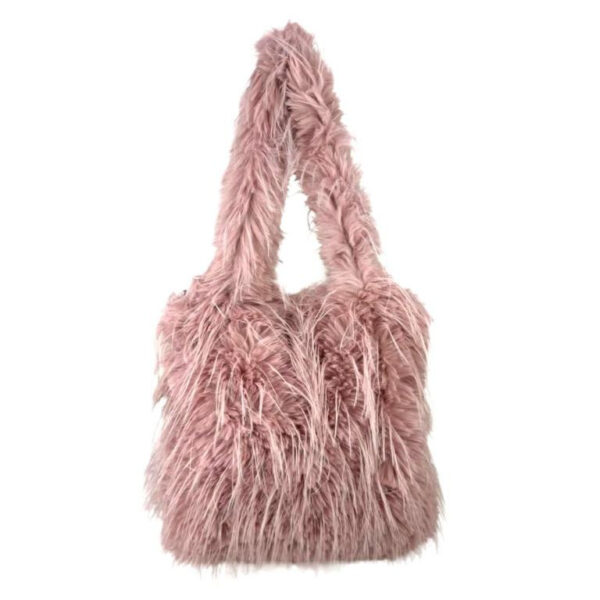Bolso de Hombro Sintético con Pelito y 2 Asas Largas para Mujer
