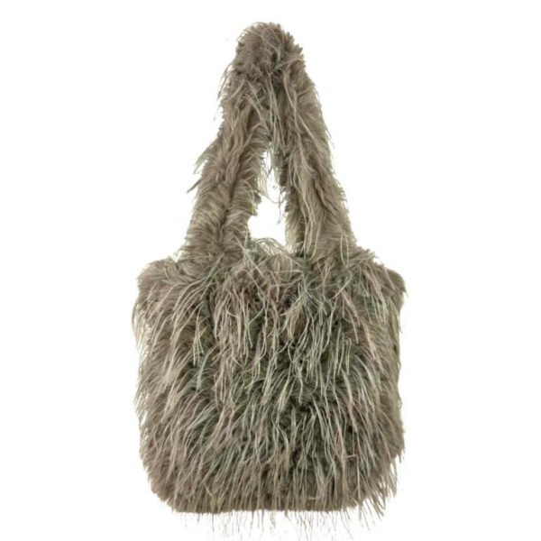 Bolso de Hombro Sintético con Pelito y 2 Asas Largas para Mujer