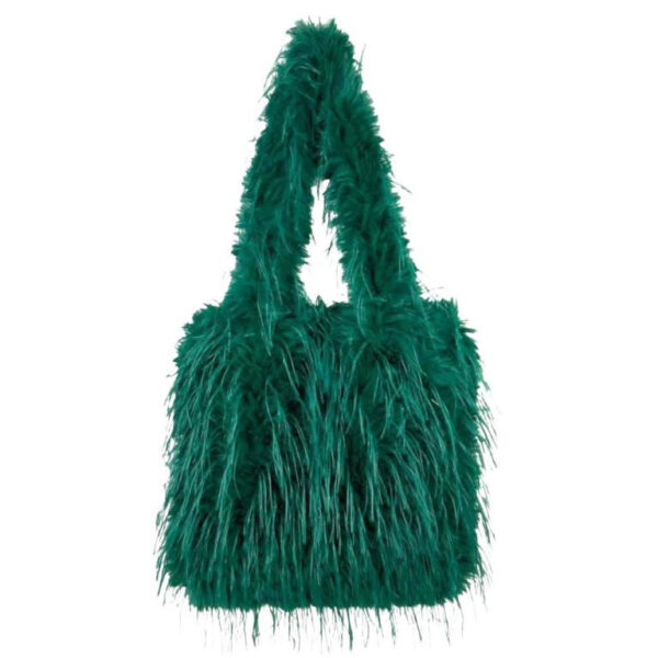Bolso de Hombro Sintético con Pelito y 2 Asas Largas para Mujer