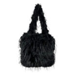 Bolso de Hombro Sintético con Pelito y 2 Asas Largas para Mujer
