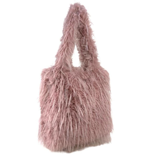 Bolso de Hombro Sintético con Pelito y 2 Asas Largas para Mujer