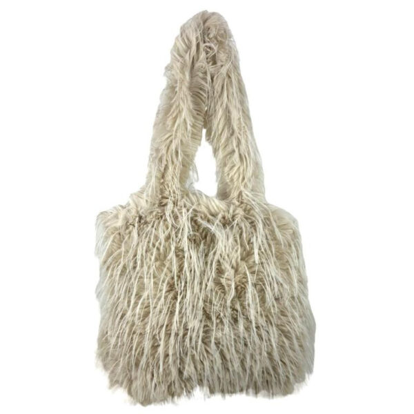 Bolso de Hombro Sintético con Pelito y 2 Asas Largas para Mujer