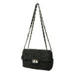 Bolso Bandolera de Piel para Mujer tipo Chanel con Pelito y Asas Ajustables