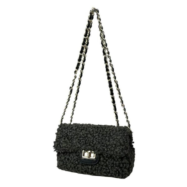 Bolso Bandolera de Piel para Mujer tipo Chanel con Pelito y Asas Ajustables