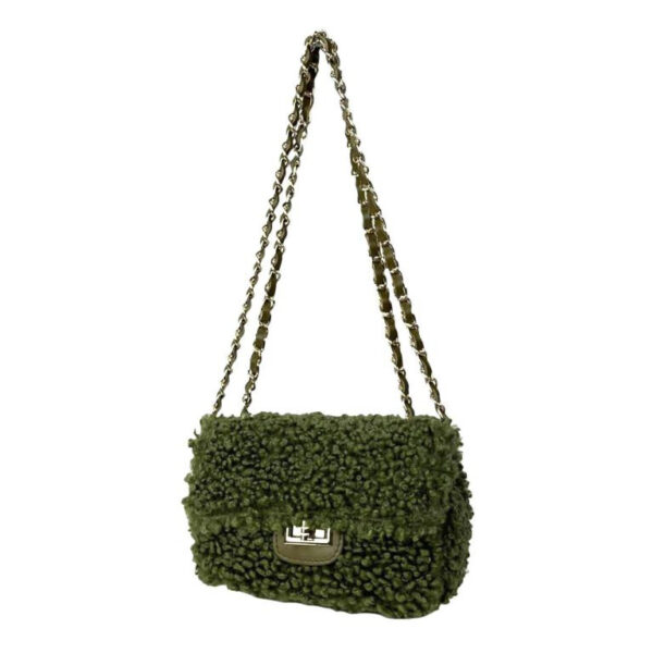 Bolso Bandolera de Piel para Mujer tipo Chanel con Pelito y Asas Ajustables