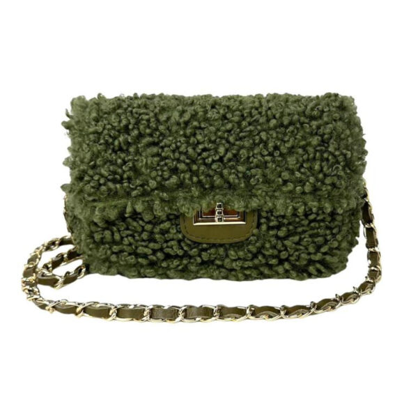 Bolso Bandolera de Piel para Mujer tipo Chanel con Pelito y Asas Ajustables