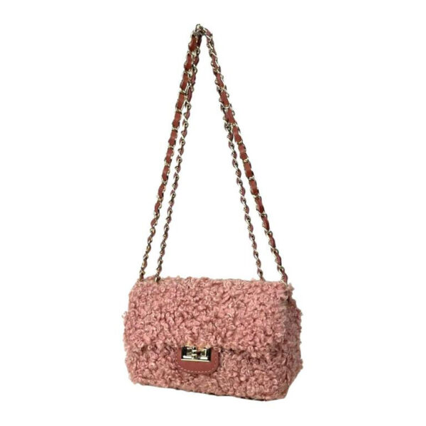 Bolso Bandolera de Piel para Mujer tipo Chanel con Pelito y Asas Ajustables