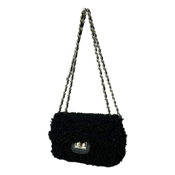 Bolso Bandolera de Piel para Mujer tipo Chanel con Pelito y Asas Ajustables