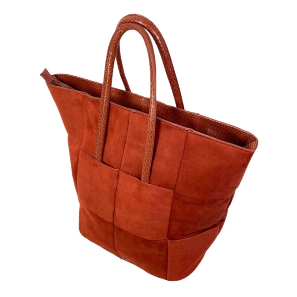 Bolso Terciopelo de Gran Capacidad Con diseño de cuadrados y Cremallera