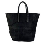 Bolso Terciopelo de Gran Capacidad Con diseño de cuadrados y Cremallera