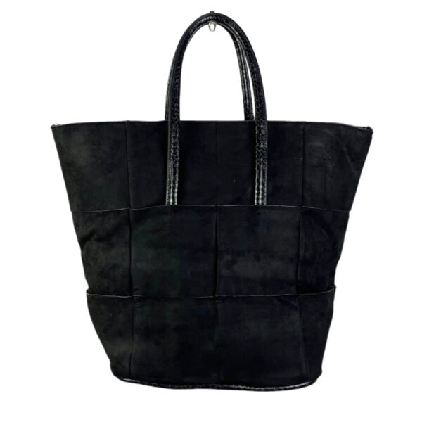 Bolso Terciopelo de Gran Capacidad Con diseño de cuadrados y Cremallera