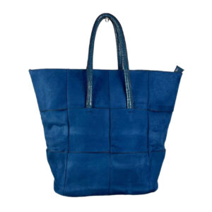 Bolso Terciopelo de Gran Capacidad Con diseño de cuadrados y Cremallera