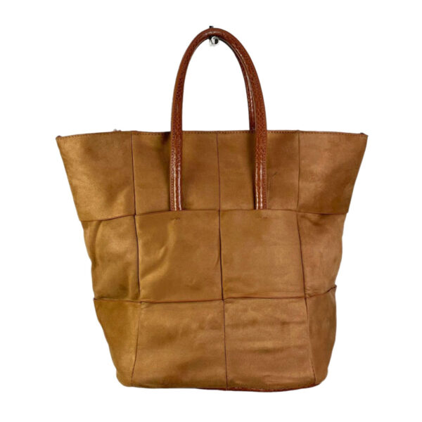 Bolso Terciopelo de Gran Capacidad Con diseño de cuadrados y Cremallera