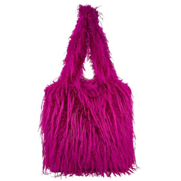 Bolso de Hombro Sintético con Pelito y 2 Asas Largas para Mujer