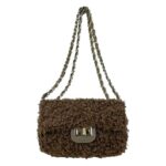 Bolso Bandolera de pelo sintetica para Mujer con Asas de piel