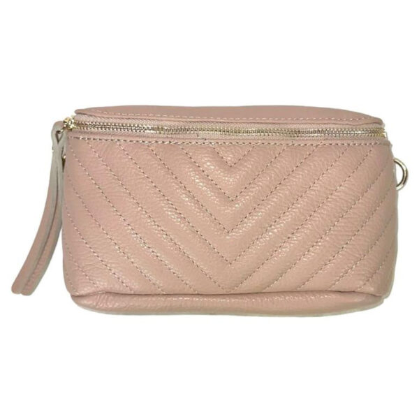 Bandolera-Riñonera de Piel Italiana para Mujer con Compartimento Interior