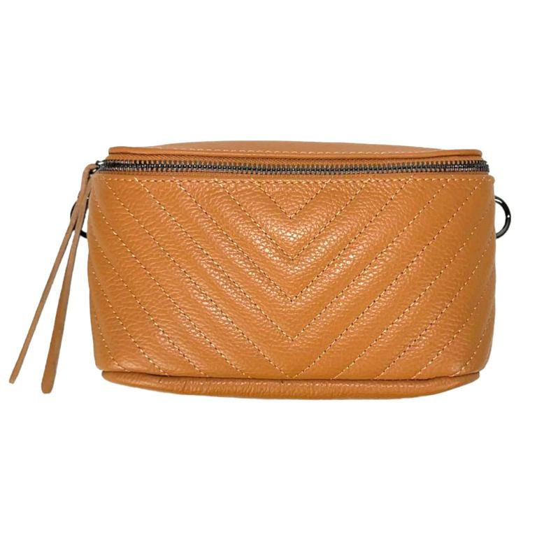 Bandolera-Riñonera de Piel Italiana para Mujer con Compartimento Interior Bandolera-Riñonera de Piel Italiana para Mujer con Compartimento Interior