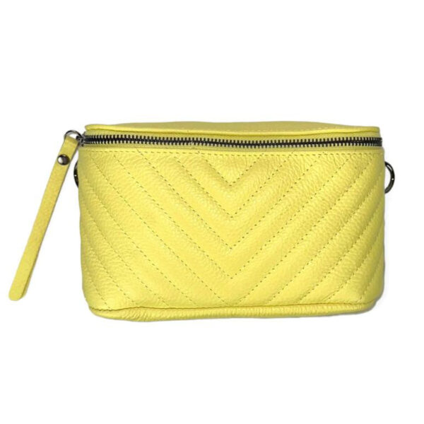 Bandolera-Riñonera de Piel Italiana para Mujer con Compartimento Interior