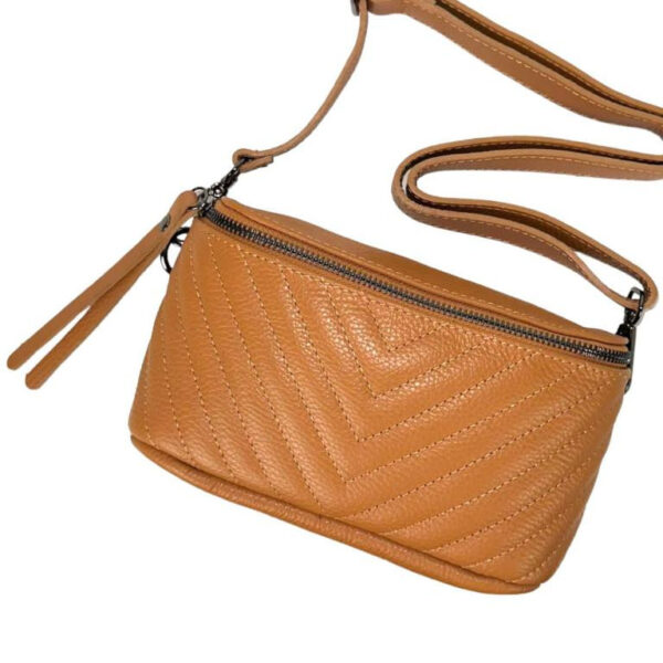 Bandolera-Riñonera de Piel Italiana para Mujer con Compartimento Interior