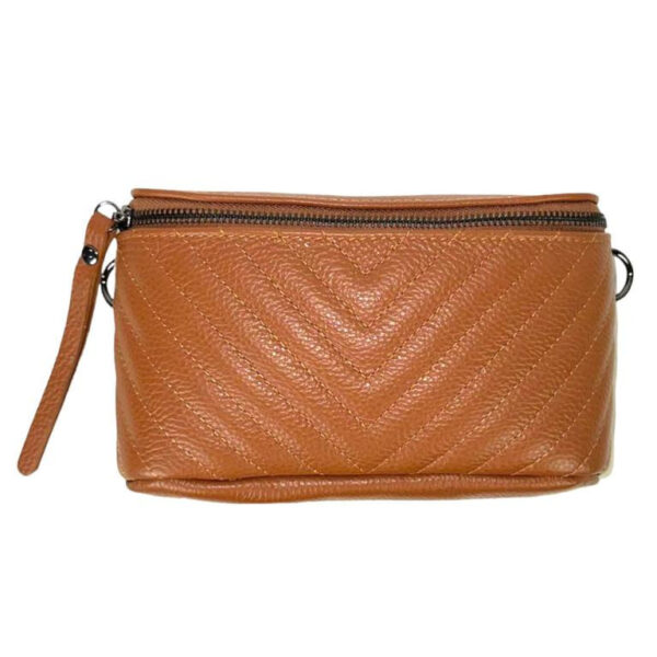 Bandolera-Riñonera de Piel Italiana para Mujer con Compartimento Interior