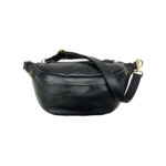 Riñonera de Piel Italiana para Mujer con Bolsillo Trasero y Asa de Mano