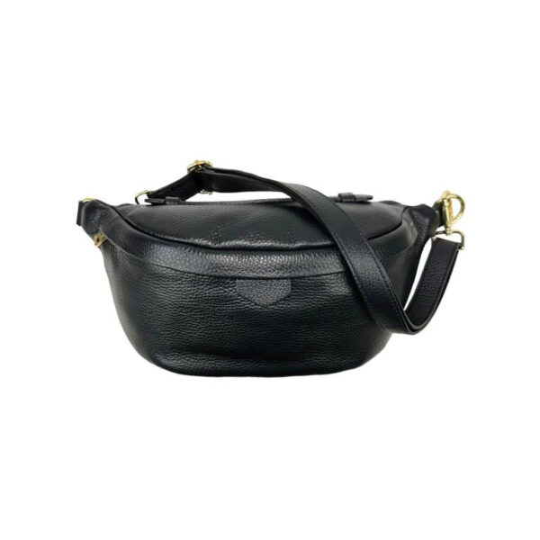 Riñonera de Piel Italiana para Mujer con Bolsillo Trasero y Asa de Mano