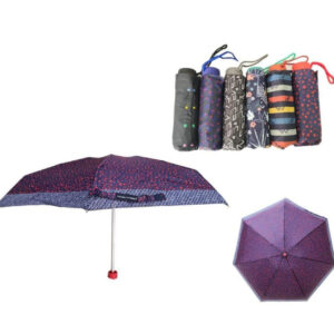 Paraguas Plegable Corto Unisex con Diseño Colorido y Resistente al Viento