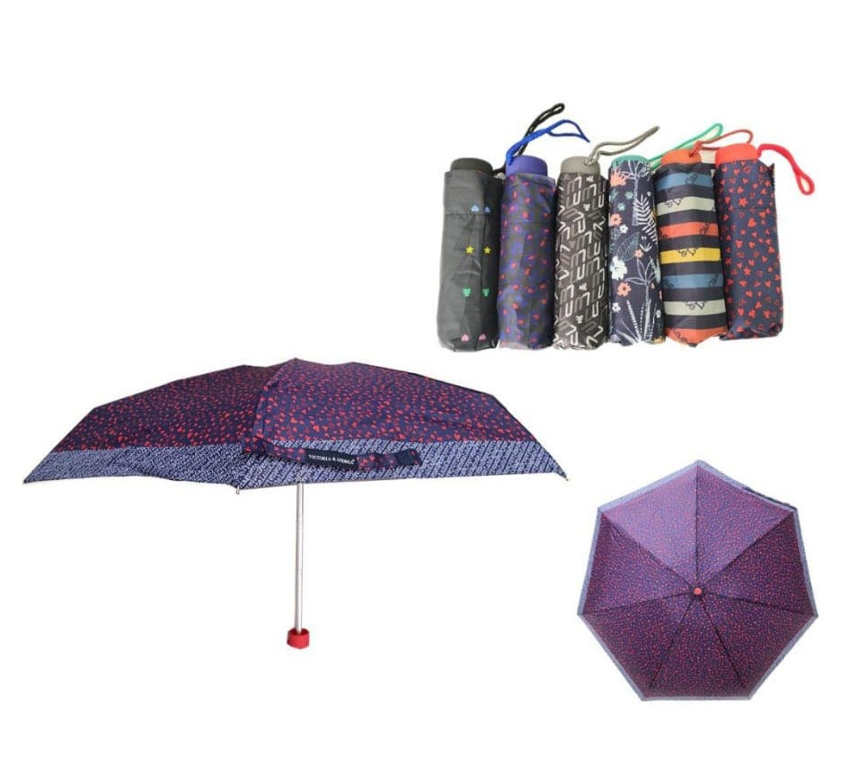 Paraguas Plegable Corto Unisex con Diseño Colorido y Resistente al Viento