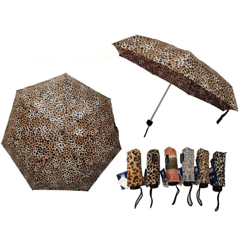Paraguas Plegable Corto de Mujer con Diseño Original Animal Print