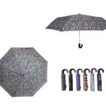 Paraguas Corto y Plegable Multicolor con Alegre Diseño para Mujer