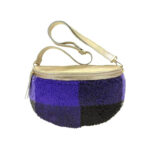 Riñonera Mujer con efecto peluche y Parte Trasera de Piel metalizado