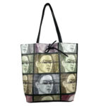 Amplio Bolso Shopper de Mujer en Piel con Diseño Frida Kahlo y Monedero Extra