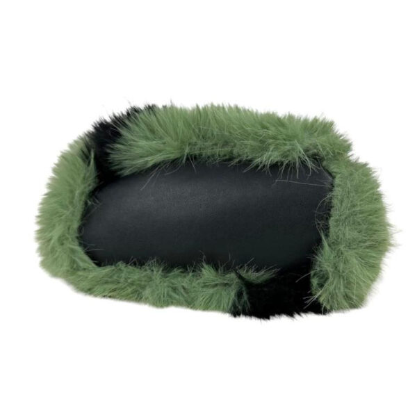 Bolso Sintético con Pelito, Cierre de Click y Asa Larga de Cadena para Mujer