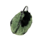 Bolso Sintético con Pelito, Cierre de Click y Asa Larga de Cadena para Mujer