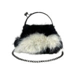 Bolso Sintético con Pelito, Cierre de Click y Asa Larga de Cadena para Mujer