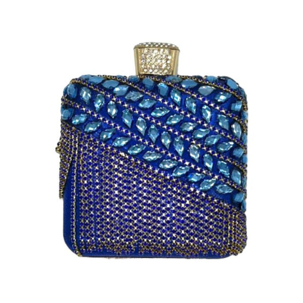 Bolso de Fiesta Sintético para Mujer con Perlitas, Flecos y Efecto Brillante
