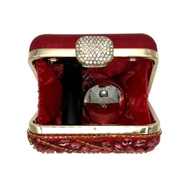 Bolso de Fiesta Sintético para Mujer con Perlitas, Flecos y Efecto Brillante