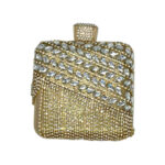 Bolso de Fiesta Sintético para Mujer con Perlitas, Flecos y Efecto Brillante