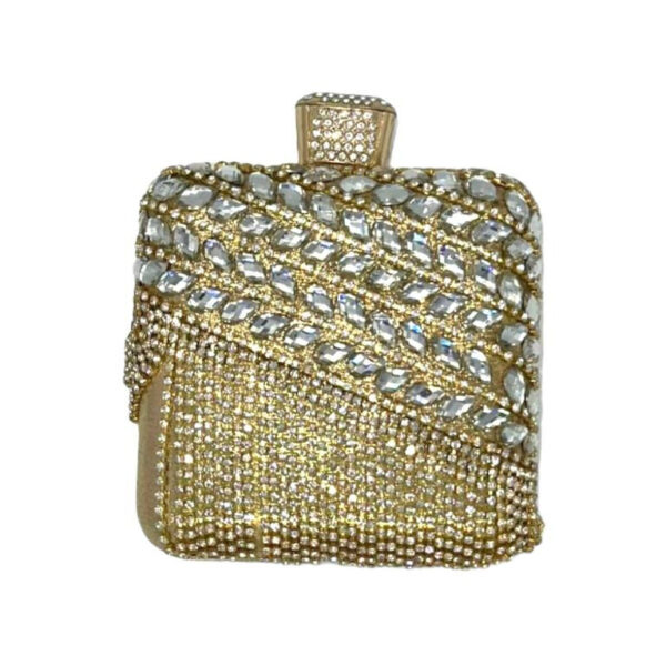 Bolso de Fiesta Sintético para Mujer con Perlitas, Flecos y Efecto Brillante