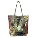 Amplio Bolso Shopper de Mujer en Piel con Diseño Frida Kahlo y Monedero Extra