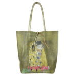Amplio Bolso Shopper de Mujer en Piel con Diseño Frida Kahlo y Monedero Extra