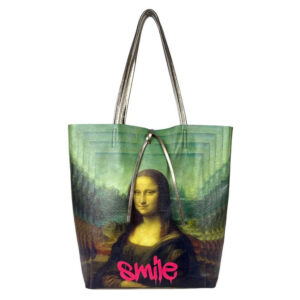 Amplio Bolso Shopper de Mujer en Piel con Diseño Frida Kahlo y Monedero Extra