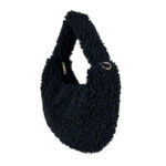 Bolso de Mano tipo Borrego de Viscosa con Cierre de Cremallera para Mujer