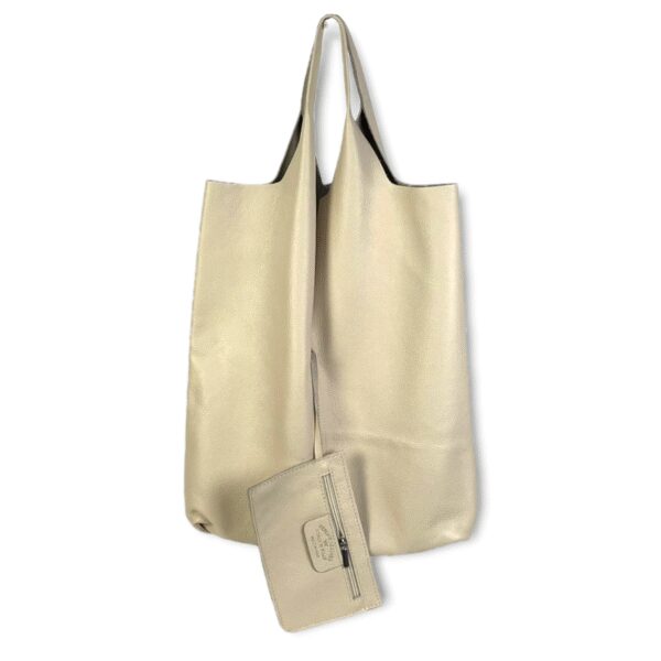 Bolso Shopper Universitario De Piel Italiana con Monedero Extra