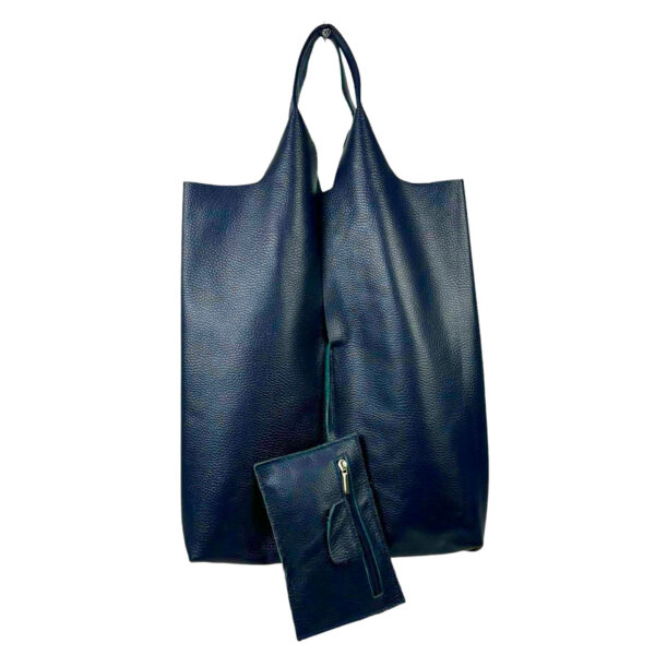 Bolso Shopper Universitario De Piel Italiana con Monedero Extra